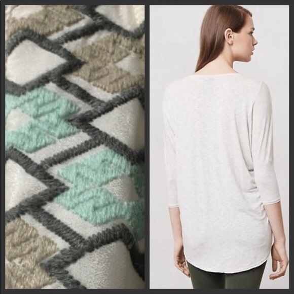Anthropologie Dolan Quaintrelle Embroidered Top - Picture 3 of 8